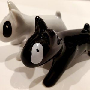 Doggie Salt and Pepper Shakers Spotted Pooch Kitschy Kitchen Decor Serveware